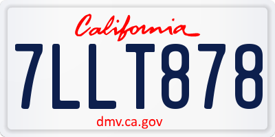CA license plate 7LLT878