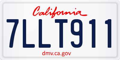 CA license plate 7LLT911