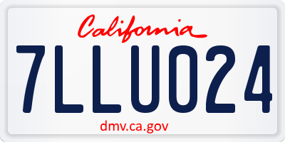 CA license plate 7LLU024