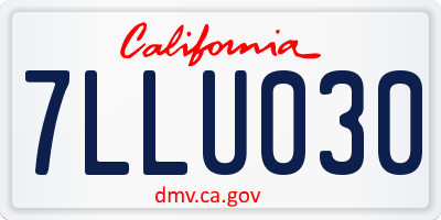 CA license plate 7LLU030