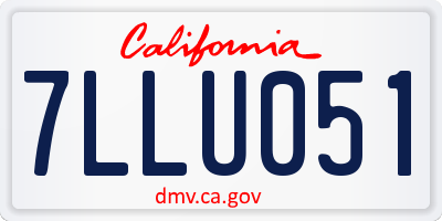 CA license plate 7LLU051