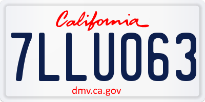 CA license plate 7LLU063