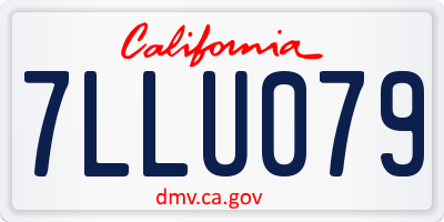 CA license plate 7LLU079