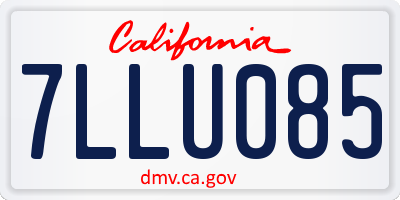 CA license plate 7LLU085