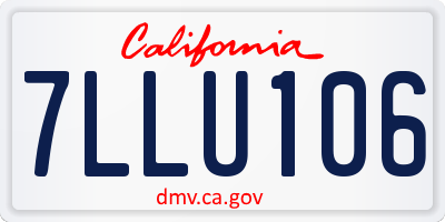 CA license plate 7LLU106