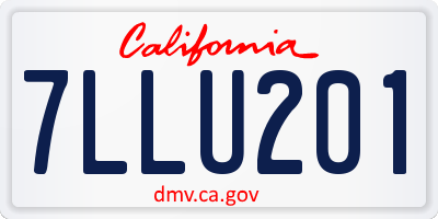CA license plate 7LLU201