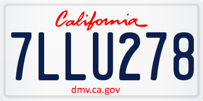 CA license plate 7LLU278