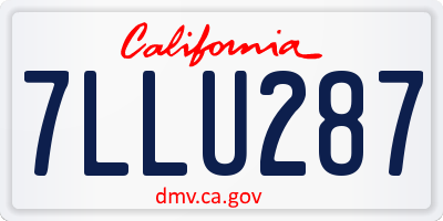 CA license plate 7LLU287