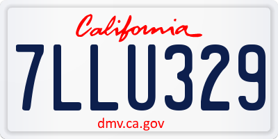CA license plate 7LLU329