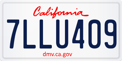 CA license plate 7LLU409