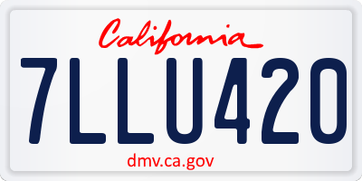 CA license plate 7LLU420