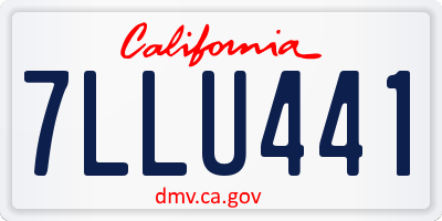 CA license plate 7LLU441