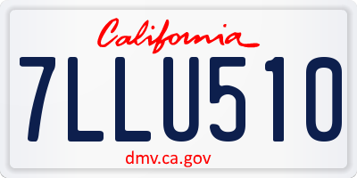 CA license plate 7LLU510