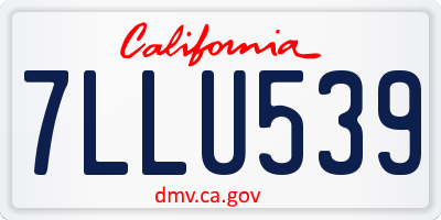 CA license plate 7LLU539