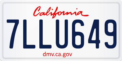 CA license plate 7LLU649