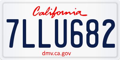 CA license plate 7LLU682