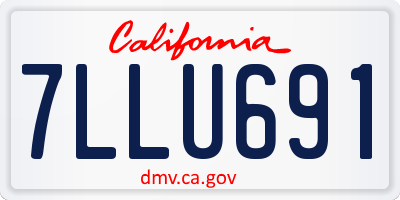 CA license plate 7LLU691