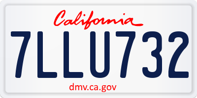 CA license plate 7LLU732
