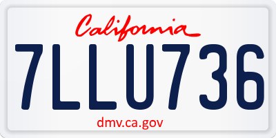 CA license plate 7LLU736