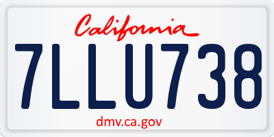 CA license plate 7LLU738