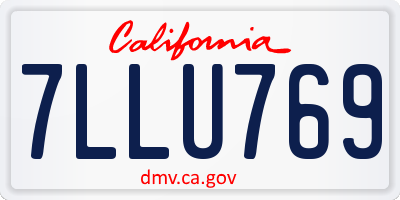 CA license plate 7LLU769