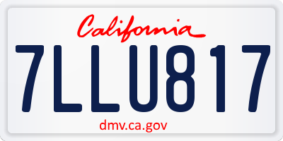 CA license plate 7LLU817
