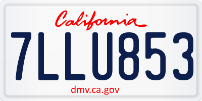 CA license plate 7LLU853