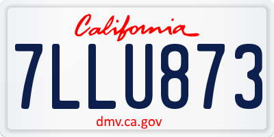CA license plate 7LLU873