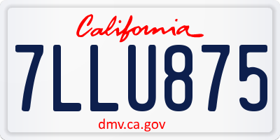 CA license plate 7LLU875