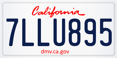 CA license plate 7LLU895