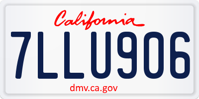 CA license plate 7LLU906