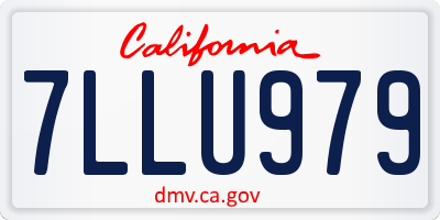 CA license plate 7LLU979
