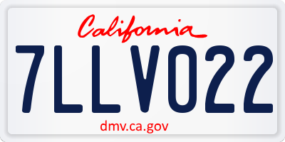 CA license plate 7LLV022