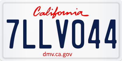 CA license plate 7LLV044