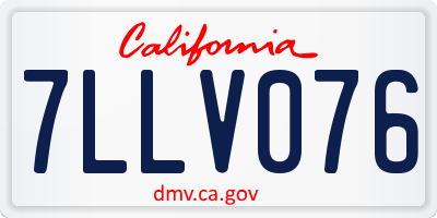 CA license plate 7LLV076