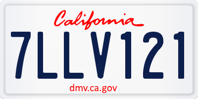 CA license plate 7LLV121