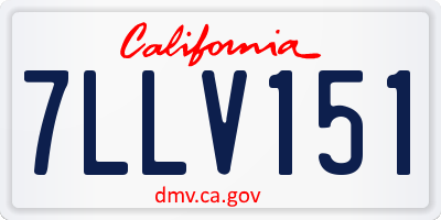 CA license plate 7LLV151