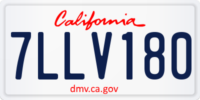 CA license plate 7LLV180