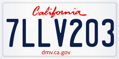 CA license plate 7LLV203