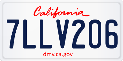 CA license plate 7LLV206