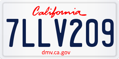 CA license plate 7LLV209
