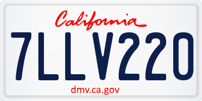 CA license plate 7LLV220