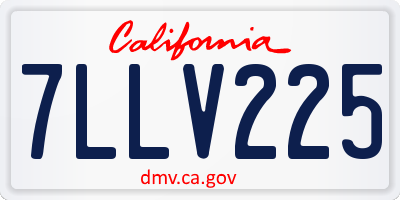 CA license plate 7LLV225