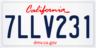 CA license plate 7LLV231
