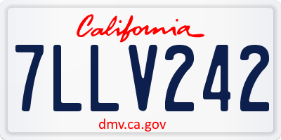 CA license plate 7LLV242
