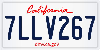 CA license plate 7LLV267