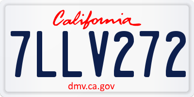 CA license plate 7LLV272