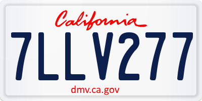 CA license plate 7LLV277
