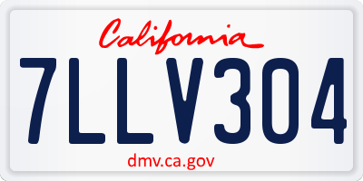 CA license plate 7LLV304