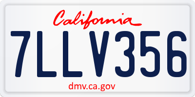 CA license plate 7LLV356
